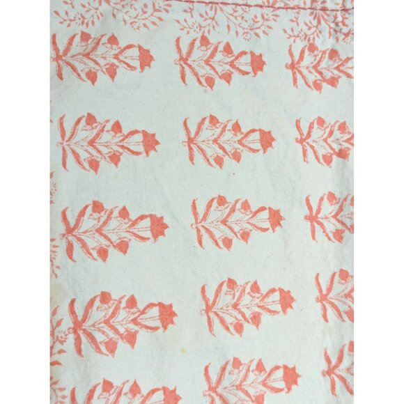 Floral Cotton Placemats Set Of 4 Sur La Table 19" x 13" Rectangle White & Coral - Picture 5 of 9